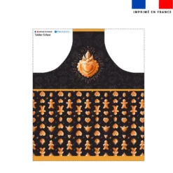 Patron imprimé pour tablier enfant motif Noël ex-voto pain d'épices coeur - Création Stillistic