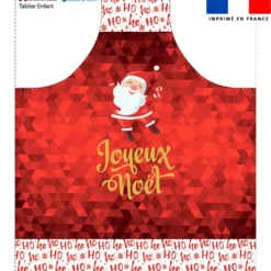 Patron imprimé pour tablier enfant de Noel rouge motif Père Noel