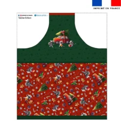 Patron imprimé pour tablier enfant motif souris de noel vert- Création Stillistic