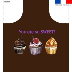 Patron imprimé pour tablier gourmandises chocolat - Création Cat&Colours