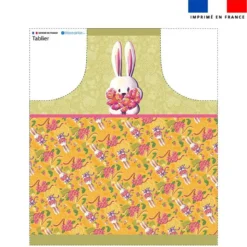 Patron imprimé pour tablier lapin printanier jaune - Création Stillistic