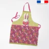 Patron imprimé pour tablier lapin printanier framboise - Création Stillistic