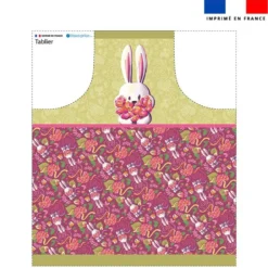 Patron imprimé pour tablier lapin printanier framboise - Création Stillistic