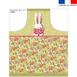 Patron imprimé pour tablier lapin printanier vert clair - Création Stillistic