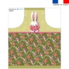 Patron imprimé pour tablier lapin printanier vert kaki - Création Stillistic