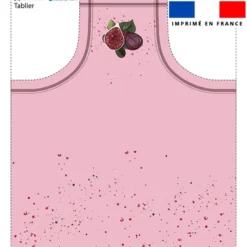 Patron imprimé pour tablier motif figue rose
