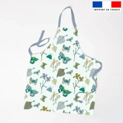 Patron imprimé pour tablier motif papillons d'automne bleu - Création Lili Bambou Design