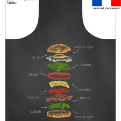 Patron imprimé pour tablier motif burger
