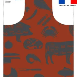 Patron imprimé pour tablier motif barbecue rouge
