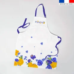 Patron imprimé pour tablier motif fleur de pensée
