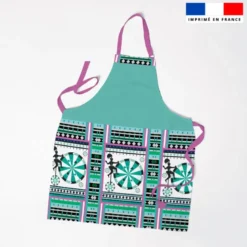 Patron imprimé pour tablier motif cirque bleu - Création Lili Bambou Design