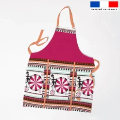 Patron imprimé pour tablier motif cirque rose - Création Lili Bambou Design