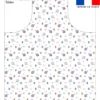 Patron imprimé pour tablier motif coeur d'artichaut bleu et violet- Création Lili Bambou Design