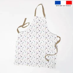 Patron imprimé pour tablier motif coeur d'artichaut bleu et violet- Création Lili Bambou Design