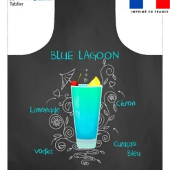 Patron imprimé pour tablier motif blue lagoon