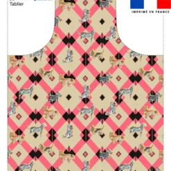 Patron imprimé pour tablier motif petits chiens - Création Lili Bambou Design