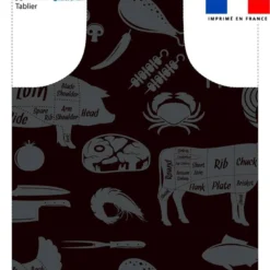 Patron imprimé pour tablier motif barbecue noir