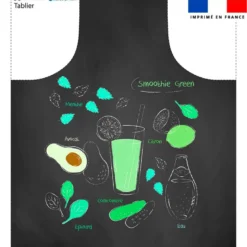 Patron imprimé pour tablier motif smoothie green