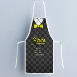 Patron imprimé pour tablier noir motif papa