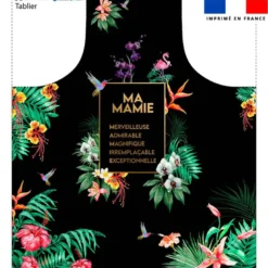 Patron imprimé pour tablier noir motif mamie