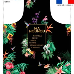 Patron imprimé pour tablier noir motif nounou