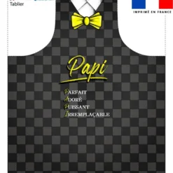 Patron imprimé pour tablier noir motif papi