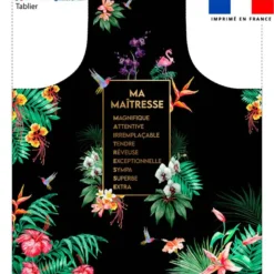 Patron imprimé pour tablier noir motif maîtresse