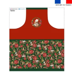 Patron imprimé pour tablier ours couronne et fleur de noel - Création Stillistic