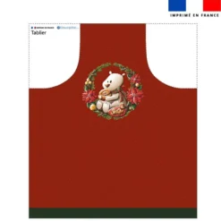 Patron imprimé pour tablier ours couronne de Noël - Création Stillistic