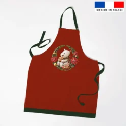 Patron imprimé pour tablier ours couronne de Noël - Création Stillistic
