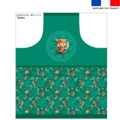 Patron imprimé pour tablier panda roux yoga lotus - Création Stillistic