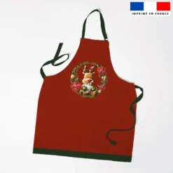 Patron imprimé pour tablier renne couronne de Noël - Création Stillistic