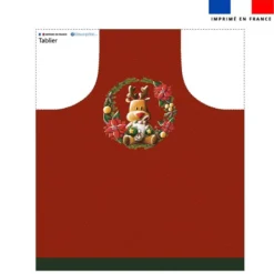 Patron imprimé pour tablier renne couronne de Noël - Création Stillistic