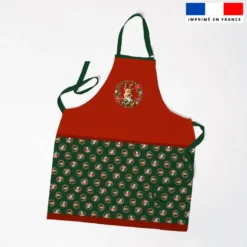 Patron imprimé pour tablier renne couronne de noel vert - Création Stillistic