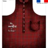 Patron imprimé pour tablier rouge motif maître