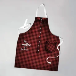 Patron imprimé pour tablier rouge motif maître