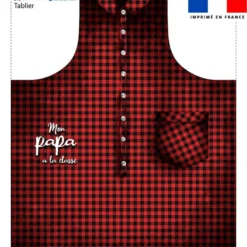 Patron imprimé pour tablier rouge motif papa