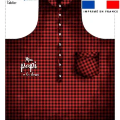 Patron imprimé pour tablier rouge motif papi