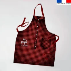 Patron imprimé pour tablier rouge motif papi