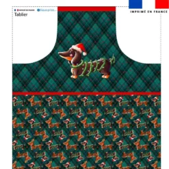 Patron imprimé pour tablier Teckel bonnet de Noël - Création Stillistic