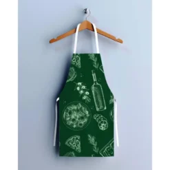 Patron imprimé pour tablier vert motif italian food