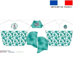 Patron imprimé sur tissu éponge pour poncho de bain motif raton laveur aquarelle