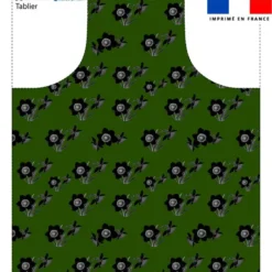 Patron imprimé vert pour tablier jonquilles - Création Cat&Colours