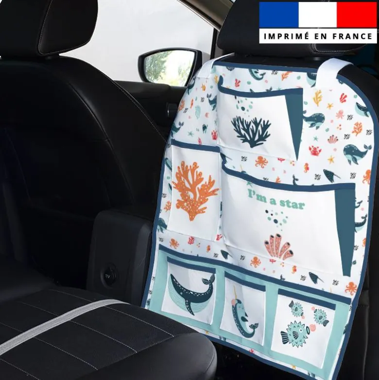 Patron pour organisateur de voiture motif animaux de l'océan + Coupon pochette Offert