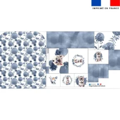 Patron pour organisateur de voiture motif husky aquarelle + Coupon pochette Offert