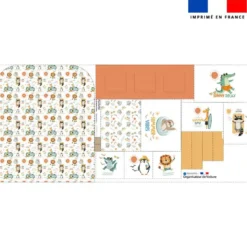 Patron pour organisateur de voiture motif animaux à la plage + Coupon pochette Offert