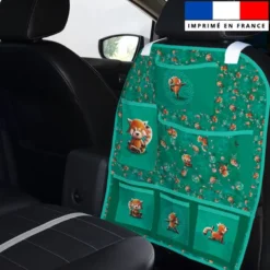 Patron pour organisateur de voiture motif panda roux yoga + Coupon pochette Offert - Création Stillistic