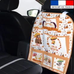 Patron pour organisateur de voiture motif animaux d'automne + Coupon pochette Offert