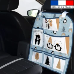Patron pour organisateur de voiture motif animaux hiver + Coupon pochette Offert