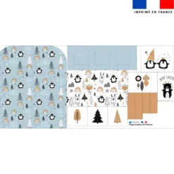 Patron pour organisateur de voiture motif animaux hiver + Coupon pochette Offert